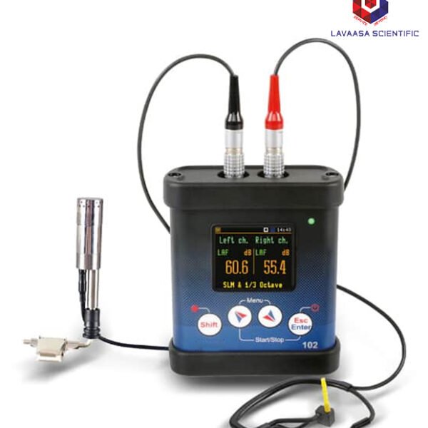 Class 1 dual-channel noise dosimeter by lavaasa for precise occupational noise exposure measurement.