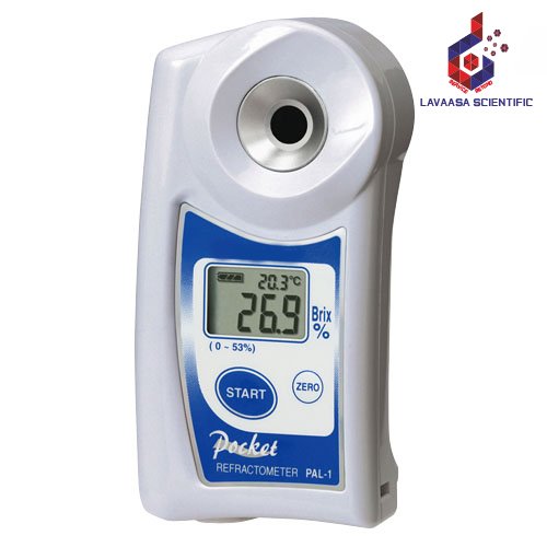 Digital refractometer for precise measurement of liquid refractive index and concentration.