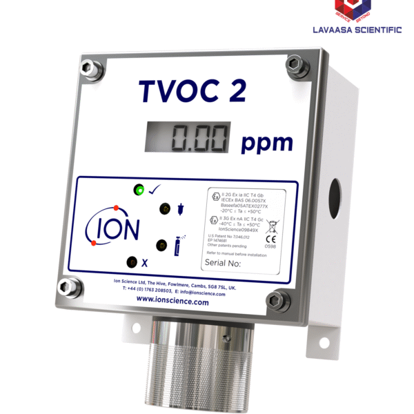 TVOC 2 Continuous VOC Gas Detector by Ion Science – Advanced system for continuous monitoring of volatile organic compounds (VOCs) in industrial environments.