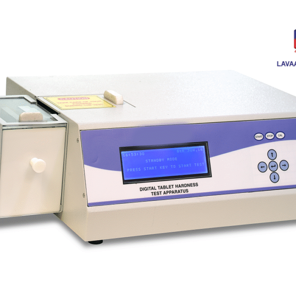 Tablet Hardness Tester device for measuring tablet strength in pharmaceutical testing.