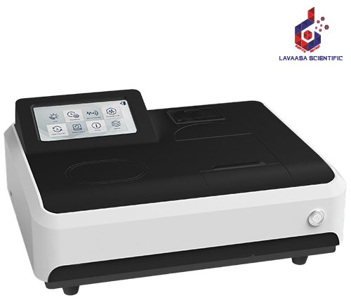 touchscreen Spectrophotometer with a sleek design, high-precision optical system, and an intuitive touchscreen interface for accurate spectral analysis.